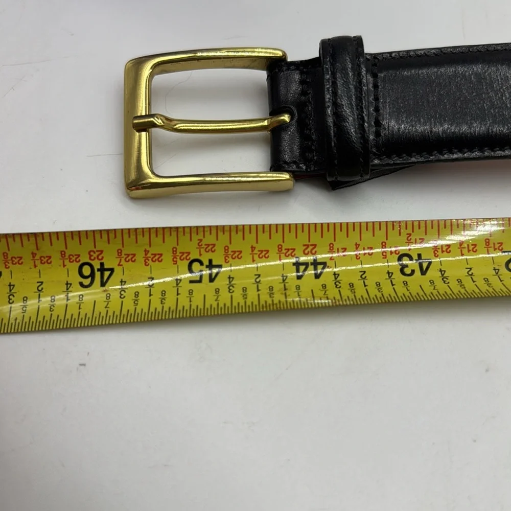 Trafalgar Black Leather Belt with Gold Buckle 40/100